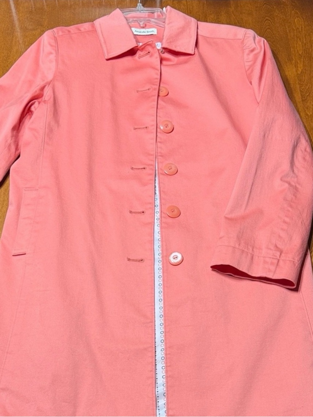 Amanda Smith Peach Trench Coat - Size 14